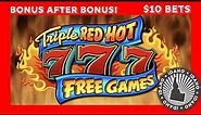 Triple Red Hot 7's Free Games! 🔥 $10 Bets 🎰