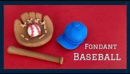 How to make a fondant BASEBALL set. BAT, HAT and GLOVE with a BALL (weights included)