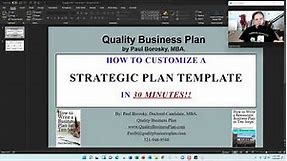How to use a Strategic Plan Template by Paul Borosky, MBA.