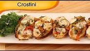 Crostini | Toasted Bread With Vegetable And Cheese Topping | Italian Recipe By Ruchi Bharani
