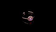14K Rose Gold Plated Pink Fire Opal Ring