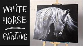White Horse Painting / How to Paint a Horse / Acrylic