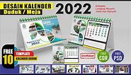 Free 10 Template Kalender Meja / Duduk 2022 Lengkap Format CorelDraw dan Photoshop (Free CDR & PSD)