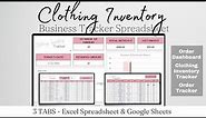 Clothing Inventory Template, Clothing Business Inventory Tracker Excel Spreadsheet Google Sheets