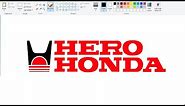 How to draw HERO HONDA Logo | Drawing Hero Honda Bike logo | Ms Paint.