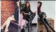 Most stunning and latest collection of leather thigh high heel boots//long boots for ladies#2024