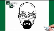 How to draw WALTER WHITE easy / drawing heisenberg step by step from Breaking Bad