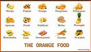 THE ORANGE FOOD | Fruits and vegetables vocabulary
