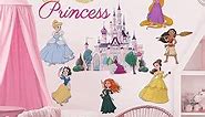 Runtoo Princess Wall Decals for Girls Bedroom Crown Castle Wall Art Stickers Kids Baby Nursery Home Decor