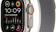 Apple Watch Ultra 2 [GPS + Cellular 49mm] Smartwatch with Rugged Titanium Case & Green/Grey Trail Loop M/L. Fitness Tracker, Precision GPS, Action Button, Extra-Long Battery Life, Carbon Neutral
