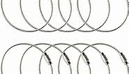 Stainless Steel Wire Keychains 1.5mm 6.3 Inches Aircraft Cable Key Ring Loops for Hanging Luggage Tags or ID Tags (25 Pack)