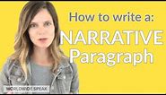 How to Write a Narrative Paragraph | English Writing Skills | 2020