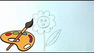 Kako se crta cvet - bojanka za decu