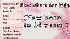 Size charts for new born to 14 years kids | 2020 |