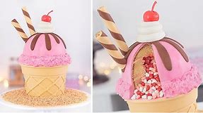 Ice Cream Cake with Surprise!- Cake Decorating Tutorial- Tan Dulce