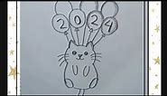 Happy New Year 2024 Drawing || new year drawing