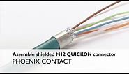 How to assemble a shielded M12 QUICKON field-wired connector