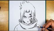 How to Draw Sasuke Uchiha Curse Mark | Sasuke Drawing - Naruto