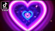 Neon Lights Love Heart Tunnel ║ TikTok Trend ║ 4K Romantic Glow - Moving Background #TunnelTrend