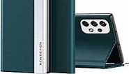 CCSmall Premium PU Leather Cover for Samsung Galaxy A33 5G (Not 4G), [Shockproof TPU Interior] Stand Flip Phone Case for Samsung Galaxy A33 5G CX Green