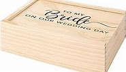 Koyal Wholesale Engraved to My Bride On Our Wedding Day Keepsake Box, Boudoir Wood Photo Box, Boudoir Photo Album Memory Box, Bride To Be Gifts Photo Boxes Storage, Photo Storage Box Holds 100 Photos