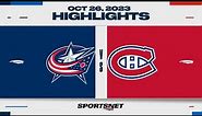NHL Highlights | Blue Jackets vs. Canadiens - October 26, 2023