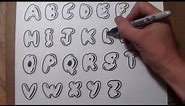 How To Draw Bubble Letters - Easy Graffiti Style Lettering
