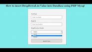 how to insert a dropdownlist value into database using PHP Mysql