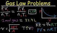 Gas Law Problems Combined & Ideal - Density, Molar Mass, Mole Fraction, Partial Pressure, Effusion