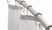 Bath Bliss Curved Shower Rod | Adjustable 42"-72" Inch | Bathroom Shower Curtain and Liner Rod | 33% More Space | Wall Mounted | Easy Installation | Iron | Satin