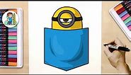 How to Draw a Minion Inside a Pocket: Step-by-Step Super Easy Drawing Tutorial