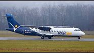 InterSky ATR-72-600 Turboprop Take Off at Airport Bern-Belp
