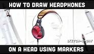 How to draw headphones on a head