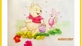 Winnie the pooh satisfying watercolor painting 🍯