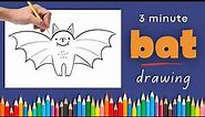 Easy Halloween Bat Drawing | Art Tutorial For Kids