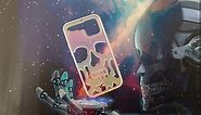 MASEBOR Skull Skeleton for iPhone 14 case for Women Men Cool Funny Gothic Hollow Halloween Phone Case for Girls Boys Unique Shockproof Hollowed Designer Clear Case Cover Cute Plated Metal White