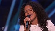 Amanda Mena 15 years old GOLDEN BUZZER WINNER immigrant from Dominican Republic sings “ Natural Woman"