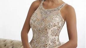 Champagne gold quinceanera dress