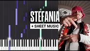 Stefania - Kalush Orchestra - Piano Tutorial - Sheet Music & MIDI