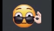 flushed emoji with glasses down
