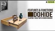 Wooden Floating Shelves with Drawer Wall Hanging Shelf for Living Room Functions & Features | Dohide
