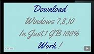 "How to download Windows 7,8,10 ISO file highly compressed