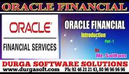 Oracle Financial Tutorial || online training||Oracle Financial Introduction Part-1 by SaiRam