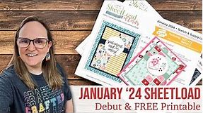 January 2024 SheetLoad of Cards | Kendra's Card Challenge Collaboration | Debut & FREE Printable
