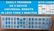 Easliy Program GE Universal Remote 33712 with TV using Direct Code Entry