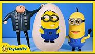 Giant Minion Play Doh Surprise Egg with Despicable Me, Big Hero 6 & SpongeBob Toy Opening
