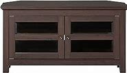Walker Edison Modern Farmhouse Wood Corner Universal TV Stand for TV's up to 50" Flat Screen Living Room Storage Entertainment Center, 44 Inch, Espresso Brown