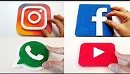 Making Social Media logos - Instagram, FaceBook, WhatsApp ,YouTube -foam art-