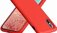 Vooii for iPhone Xs Max Case, Soft Liquid Silicone Slim Rubber Full Body Protective iPhone Xs Max Case Cover (with Soft Microfiber Lining) Design for iPhone Xs Max - Red