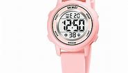 SKMEI Kids Watch, 50M Waterproof Sport Watch for Kids Girls Boys, Multifunction Luminous Watches Birthday Christmas Gifts for 5-7-10-12-Year-Old, Pink